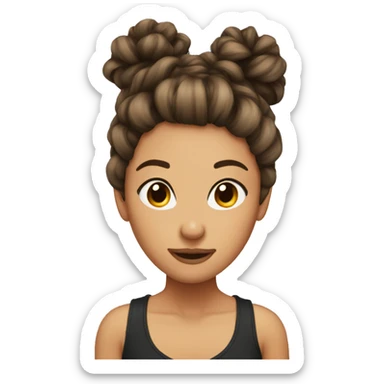 Messy bun hair  sticker