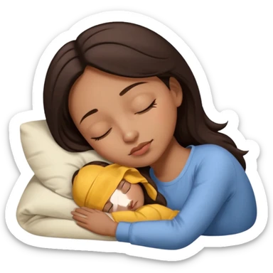 Dormir cabelo preto pele morena clara mulher dormindo sticker