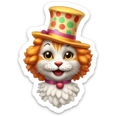 Chaton clown sticker