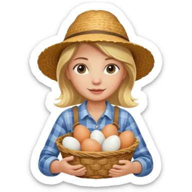 a portrait of farmer girl collect eggs



 sticker