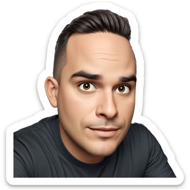 boys smiling in black shirts sticker