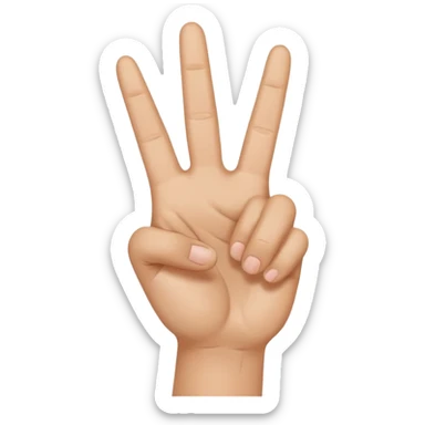 Hand doing peace sign with back of hand facing out  sticker