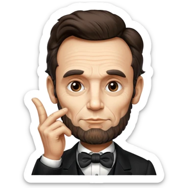 Abraham Lincoln blowing a kiss  sticker