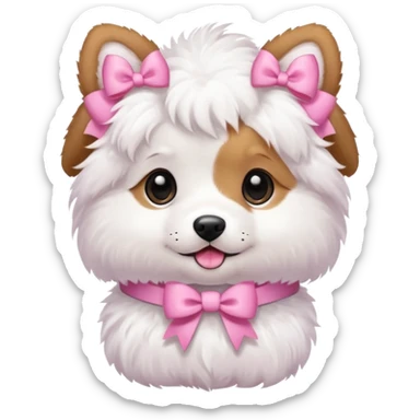 Puppy with pink bows sticker