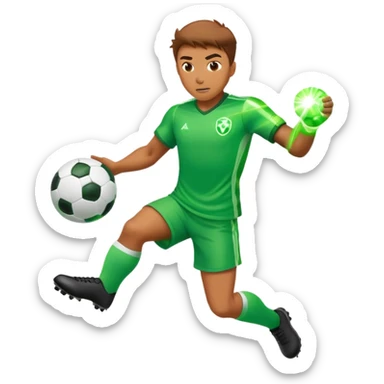 soccer player being hit by a laser beam sticker