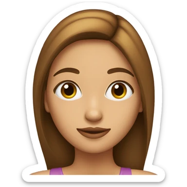 una chica, pelo largo, con ojos marrones y piel blanca sticker