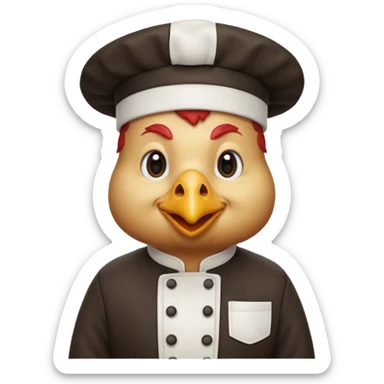 Ahora como una gallina con ropa de chef sticker