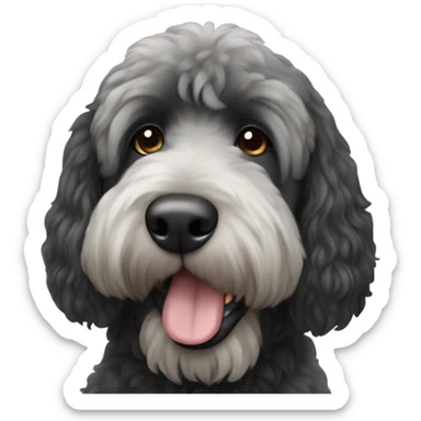 Full picture of Black st berdoodle dog sticker