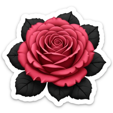 Rose with black petals and no stem sticker