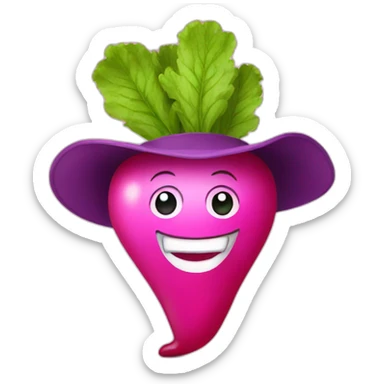 radish with hat sticker