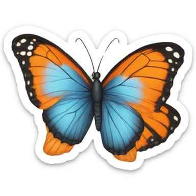 two orange butterflies  sticker
