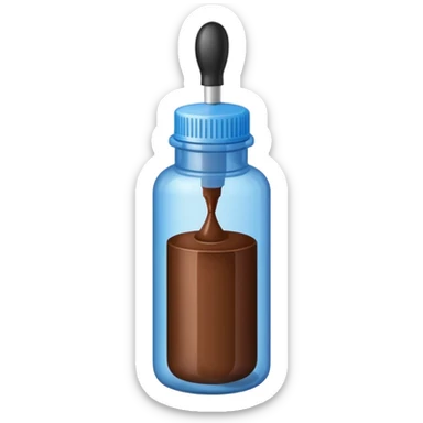 Bottle of brunette Hair dye sticker