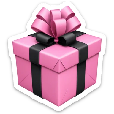 Pink Gift wrapped in a lot of black rope sticker