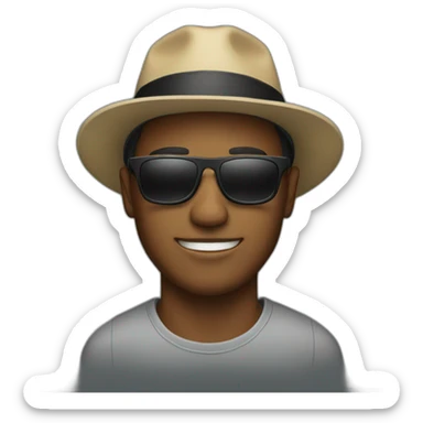 man with hat and sunglasses sticker