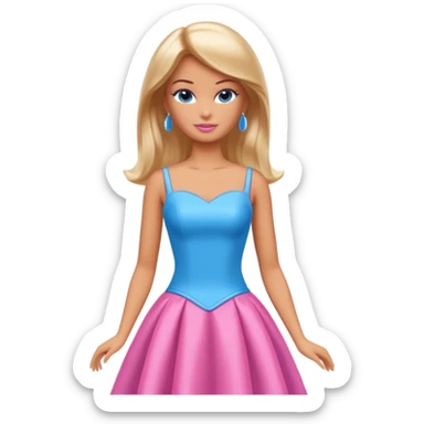 barbie girl different dresses sticker