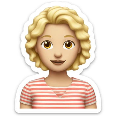 Blonde lady in striped top sticker