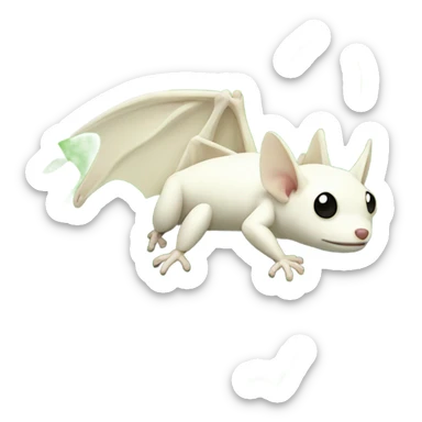 Honduran white bats on green leaf sticker