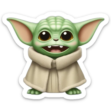 Grogu star war die of laughter sticker