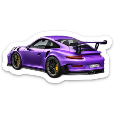 porsche 911 gt3 rs violette sticker