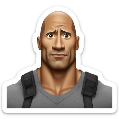 the rock johnson looking sus sticker