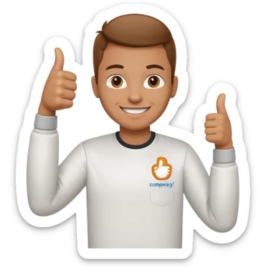 Employee branding emoji, promoting company in websites & linkedIn getting reviews sticker