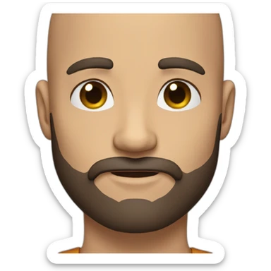 man, dark brown hair, full beard, dark brown eyes, balding on the front, close up, chest up sticker