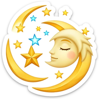 stars and moon intertwined sticker