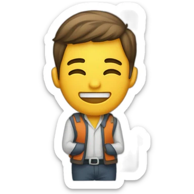 Homme se reposant sur un frigo tenant un billet sticker