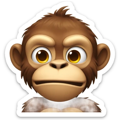 Strong monkey flexing muscles  sticker