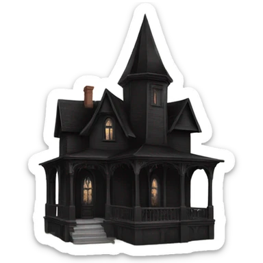 Black gothic house sticker