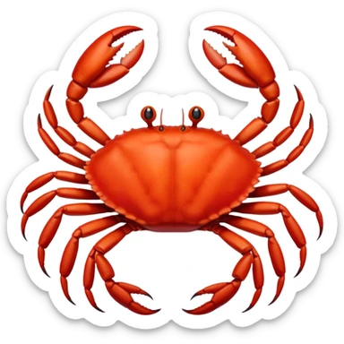 A crab with eight legs and two pincers sticker