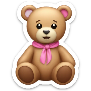 Teddy bear with pink bunts  sticker