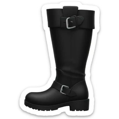 knee high chunky black boots sticker