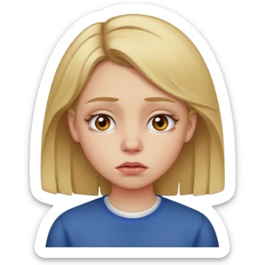 Recreate a dark blonde girl who is sick with the flu. sticker