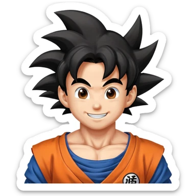 Goku from Dragon Ball celebrating a happy birthday sticker