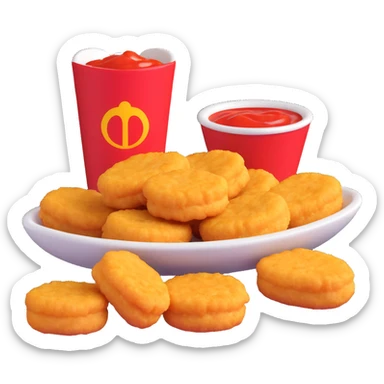 Chicken McNuggets with dipping sauce sticker