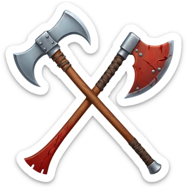 Blood covered Viking battle axe sticker