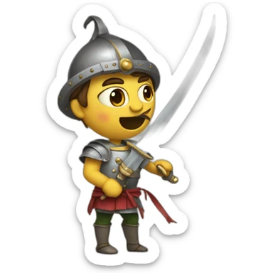 medieval sword-swallower sticker