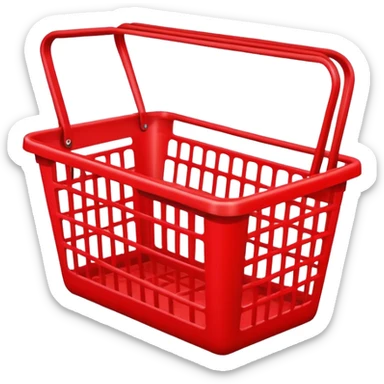 red empty shopping basket sticker