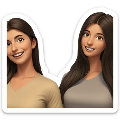 smiling girl with long hair sticker