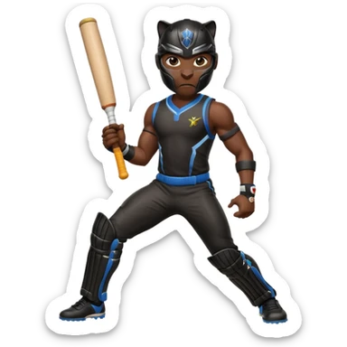 Black Panther in cricket sticker