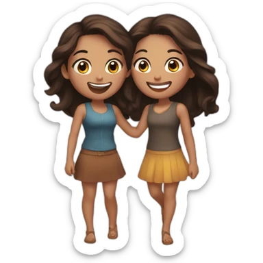 julia and elena having fun together sticker