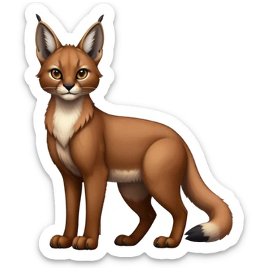 Epic Cute Dark Warm Caracal-Bobcat-Sergal full body sticker