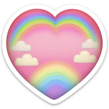 coeur couleur arc en ciel sticker