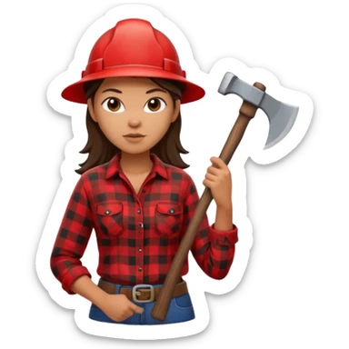 lumberjack woman sticker