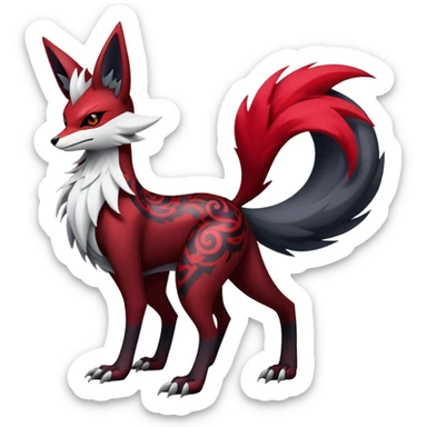 Shiny Exotic Gothic Delphox-Zoroark-Zangoose-hybrid-creature sticker