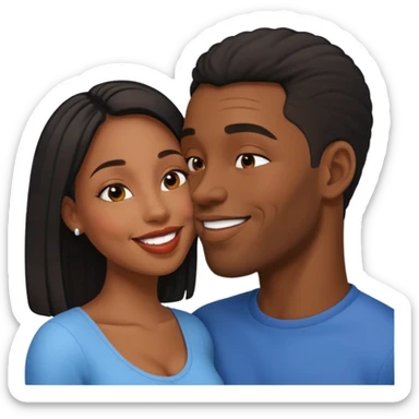 black boyfriend kissing black gril sticker