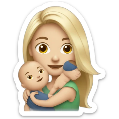 Norwegian woman with baby boy sticker