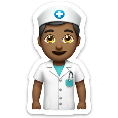 barely happy male nurse sticker