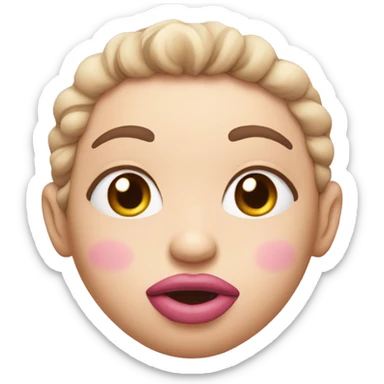 Pink kissy face sticker